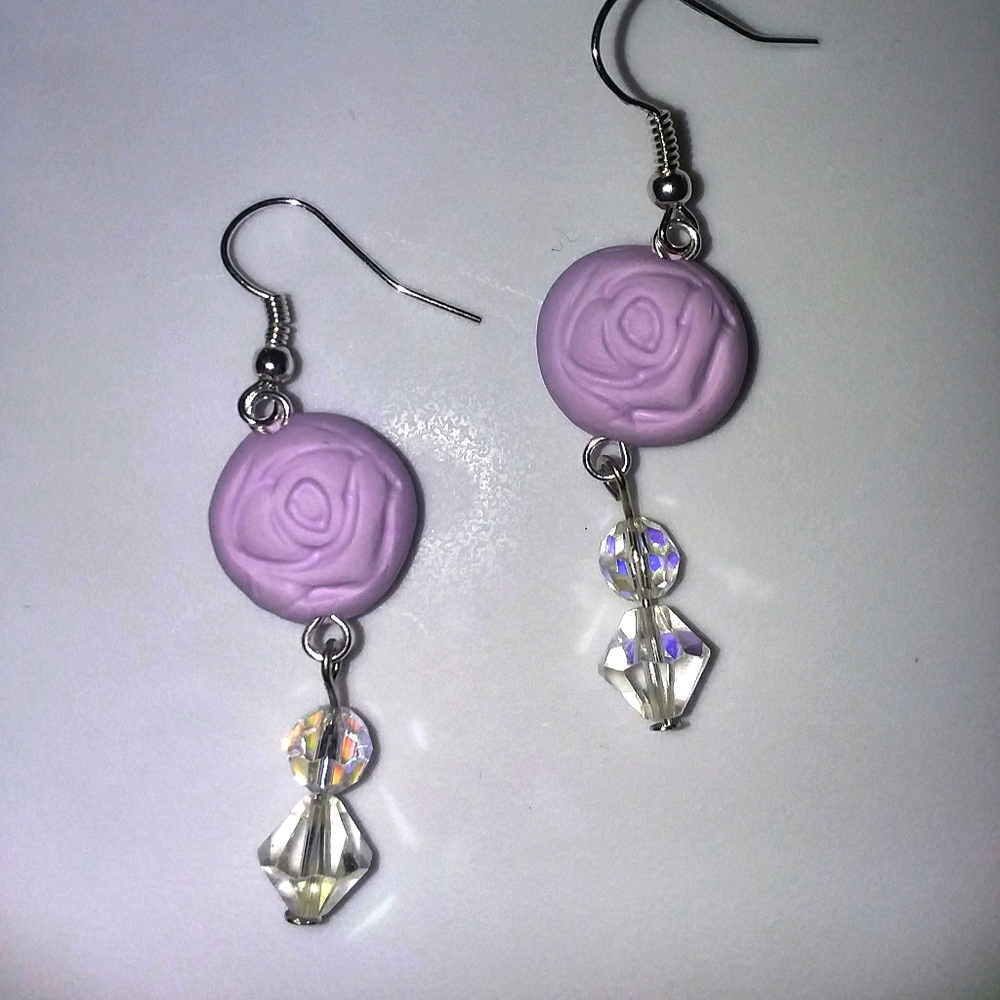 Rose Swarovski Crystal Earrings